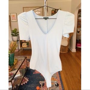 Baby Blue Puff Sleeve Bodysuit